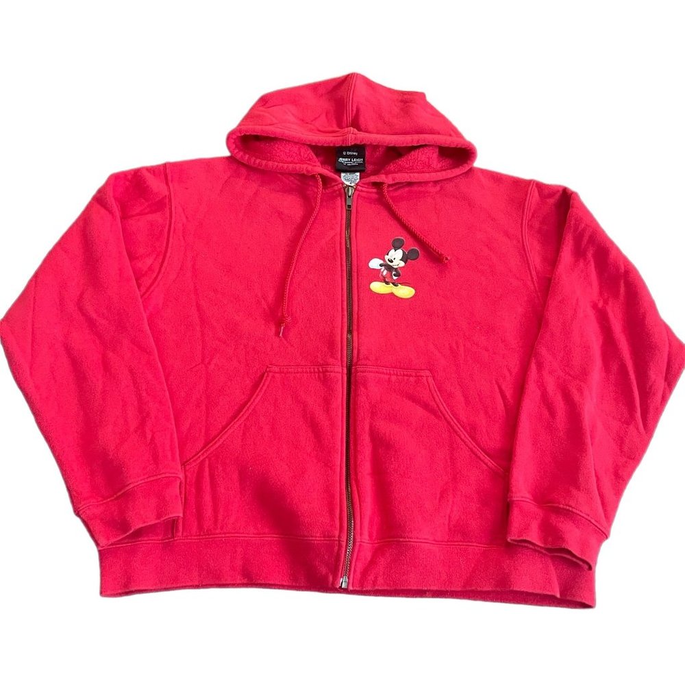 Mickey & Co. Mickey Graphic Red Full Zip Hoodie Sweatshirt, Size S